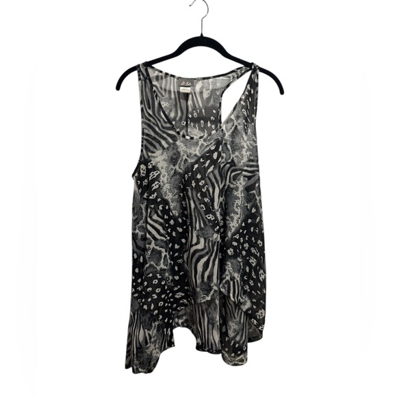 Dots Sheer Animal Print Tunic Top Size M - Picture 1 of 5